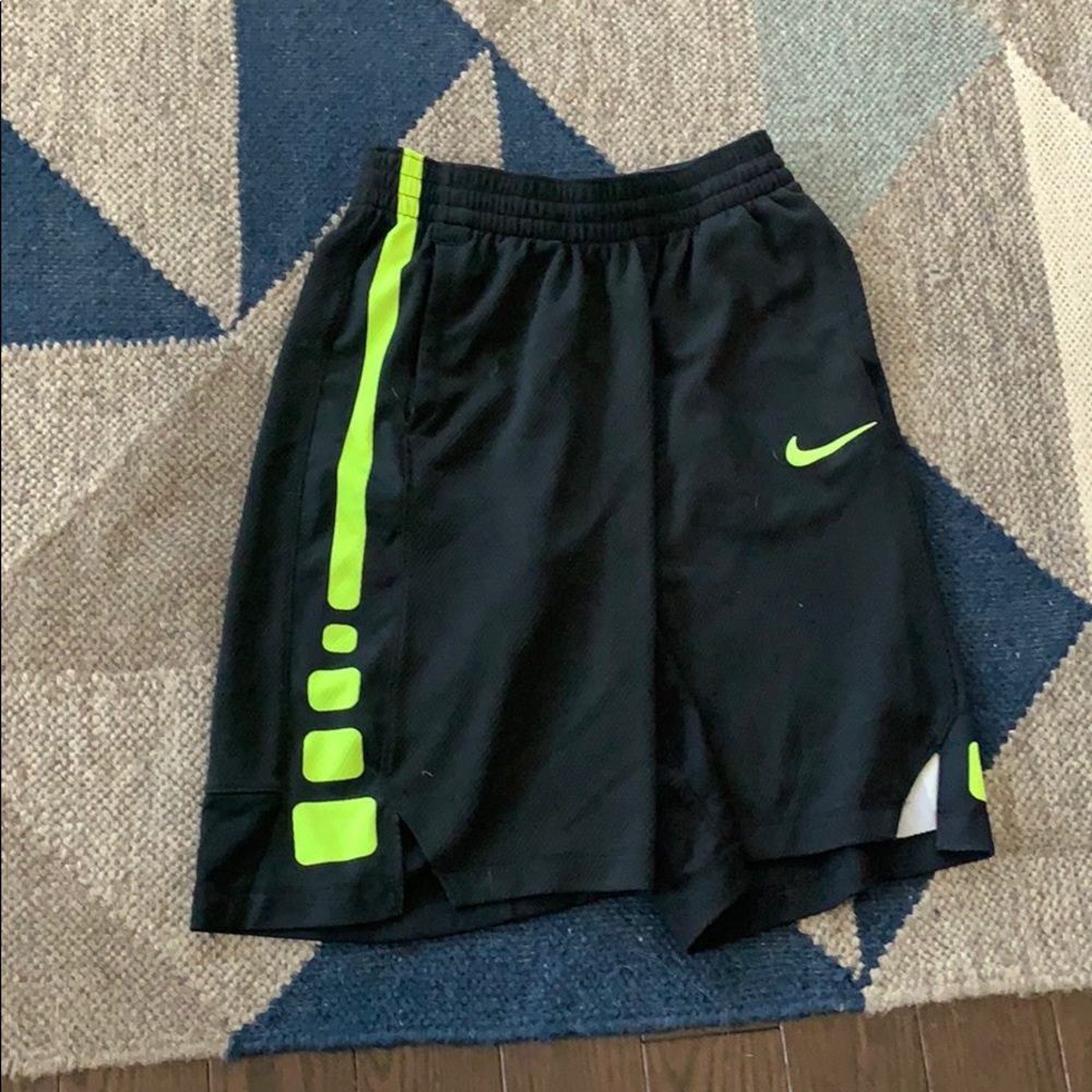 Black Nike dry fit shorts.